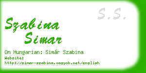 szabina simar business card